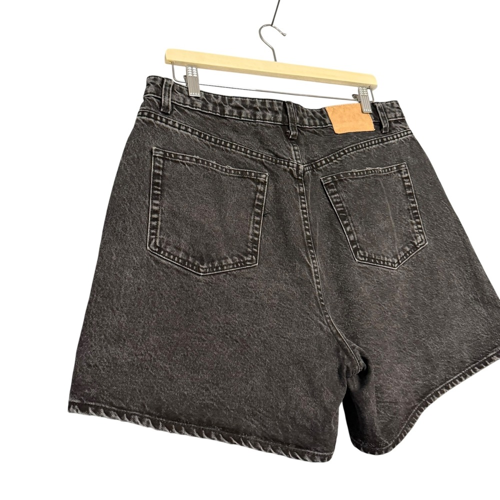 Zara | High Waisted Faded Black Denim Shorts Cotton Size US 14 - Picture 5 of 12